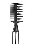 black comb with a few teeth for professional hair stylist on an 