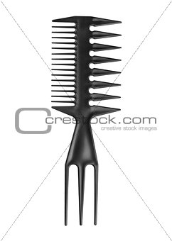 black comb with a few teeth for professional hair stylist on an 