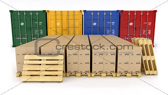 3d rendering of a shipping container