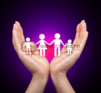 Family in palm concept