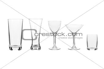 Empty cocktail glasses