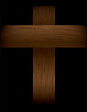 Wooden Cross on Black Illustration