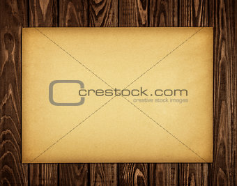 kraft paper on a wooden background