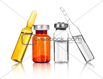 ampoules isolated on white background