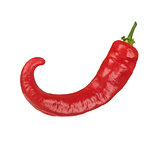 red hot chili pepper on isolated white background