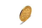 old gold coin isolated on a white background