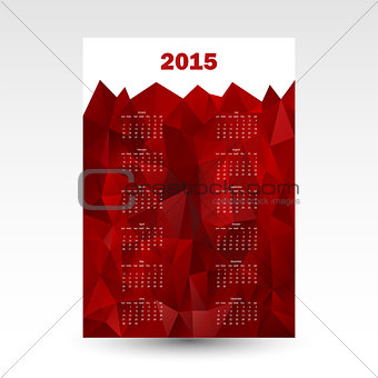 red wall calendar card 2015