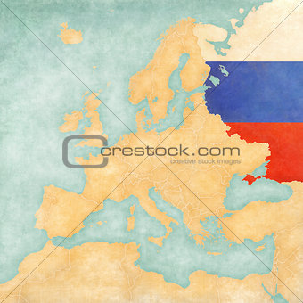 Map of Europe - Russia (Vintage Series)