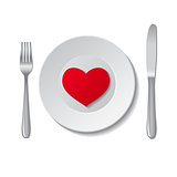Heart on plate