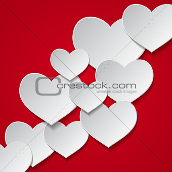 Red background with white hearts