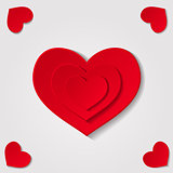 Hearts on grey background