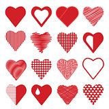 set of heart icons