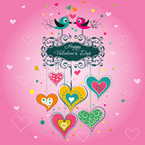 Template Valentine greeting card, vector
