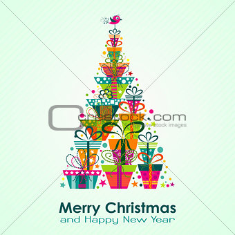 Christmas greeting card, vector