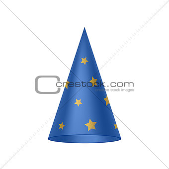 Blue sorcerer hat with golden stars