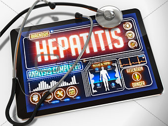 Hepatitis on the Display of Medical Tablet.