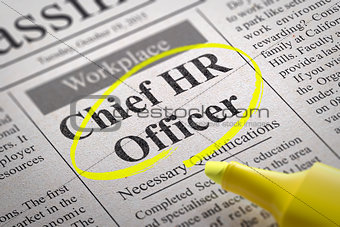 Chief HR Officer Vacancy in Newspaper.