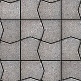 Gray Pavement  Slabs in the Polygonal Shape.