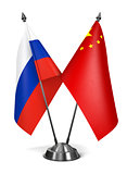 Russia and China - Miniature Flags.