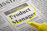 Product Manager Vacancy in Newspaper.