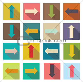 Flat icons of arrows. Vector illustration