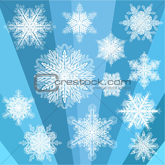 Blue Transparent Snowflakes