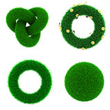 Decor Elements of Green Grass.