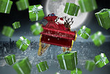 Composite image of green presents