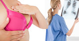 Closeup of woman performing self breast examination