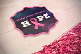 Composite image of breast cancer awareness badge