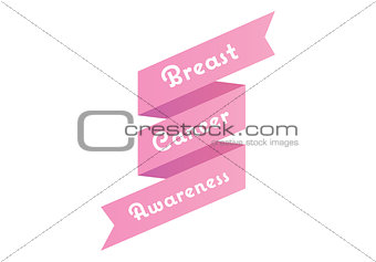 Breast cancer awareness message in pink
