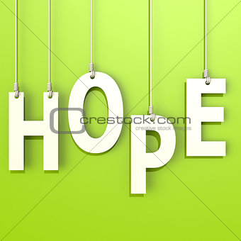 Hope word in green background