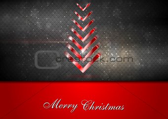 Bright red fir-tree christmas background