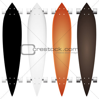 Colored vector mock-up for longboards
