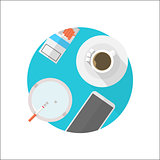 Flat vector icon for break table