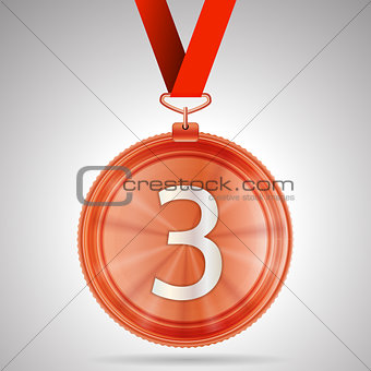 Vector illustration of third place medal
