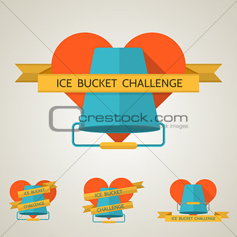 Flat concept vector illustration for Ice Bucket Challenge