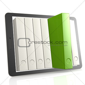 Green book and tablet