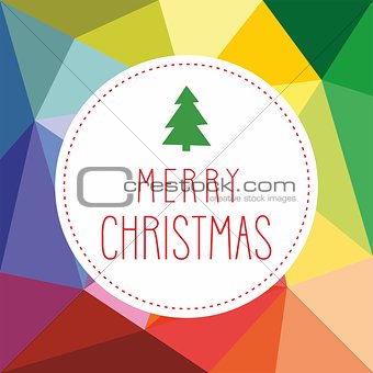 Holidays vector card with Christmas tree and hand drawn Merry Christmas