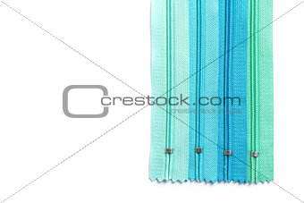 Pastel zipper set isolated on white background
