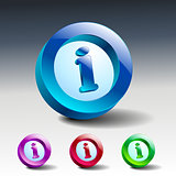Info icon glossy blue button symbol