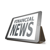 Tablet with financial news word