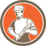 Chef Cook Rolling Pin Circle Retro