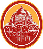 Dome of Florence Cathedral Front Woodcut