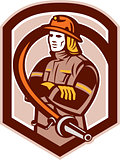 Fireman Firefighter Folding Arms Shield Retro