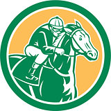 Jockey Horse Racing Circle Retro