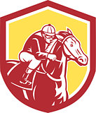 Jockey Horse Racing Shield Retro