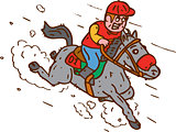 Jockey Horse Racing Cartoon