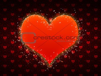 Red pattern with big heart