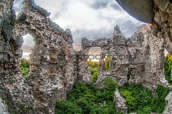Old castle ruins in Transcarpathian